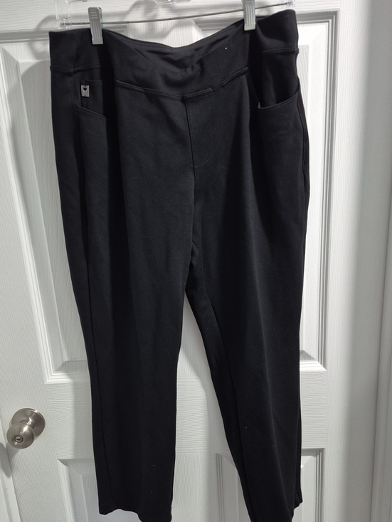 Belle Kim Gravel Pants - Everyday Black Straight-Leg Pull-On Pants with Side And Rear Pockets
